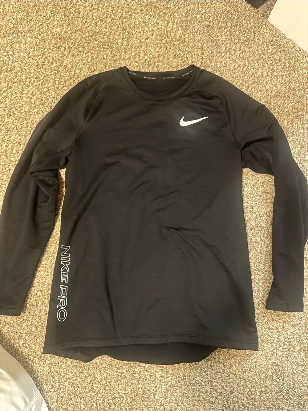 Nike Pro Dri-FIT Slim Fit Long Sleeve Training Shirt Black Size L